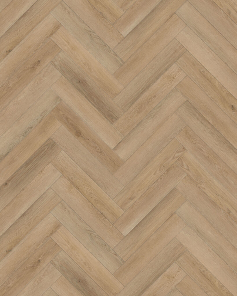 PVC visgraat vloer met warme natuurlijke houtlook