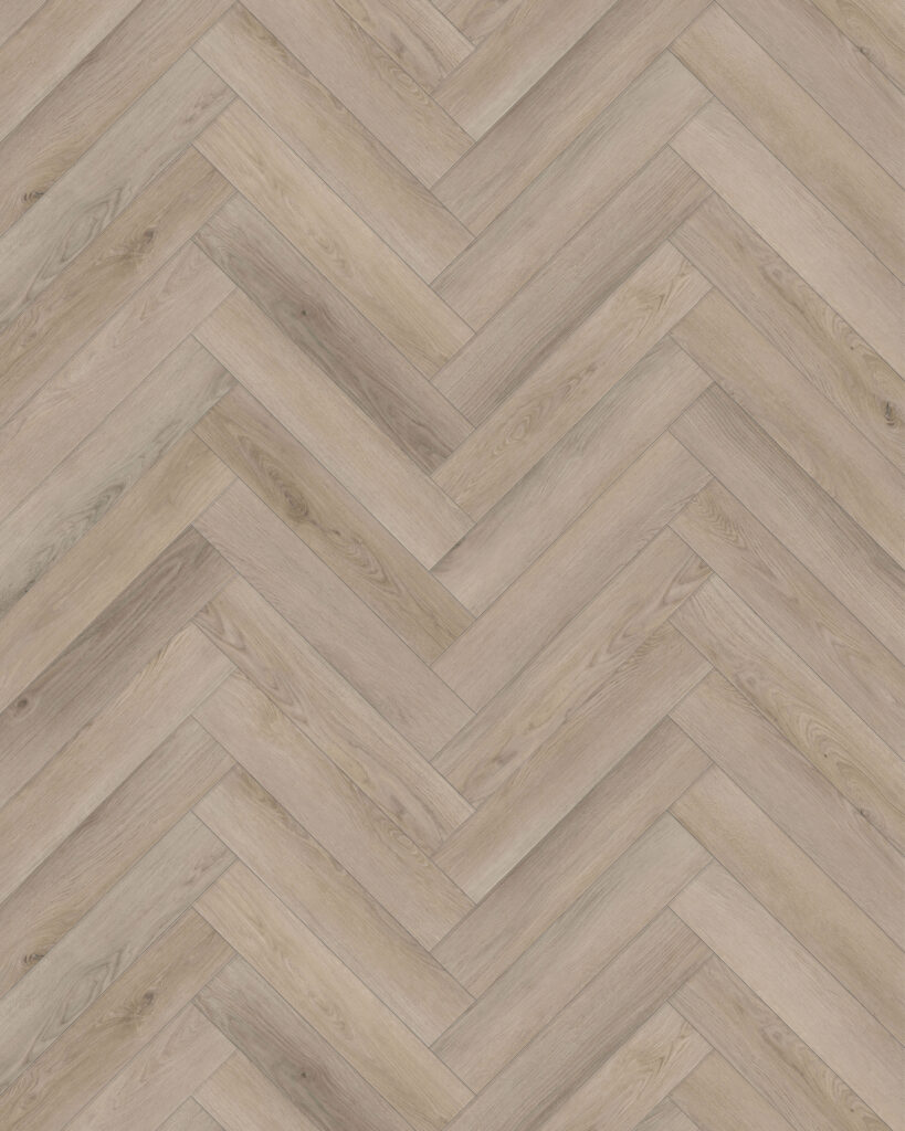 PVC visgraat vloer met zachte naturel houtlook