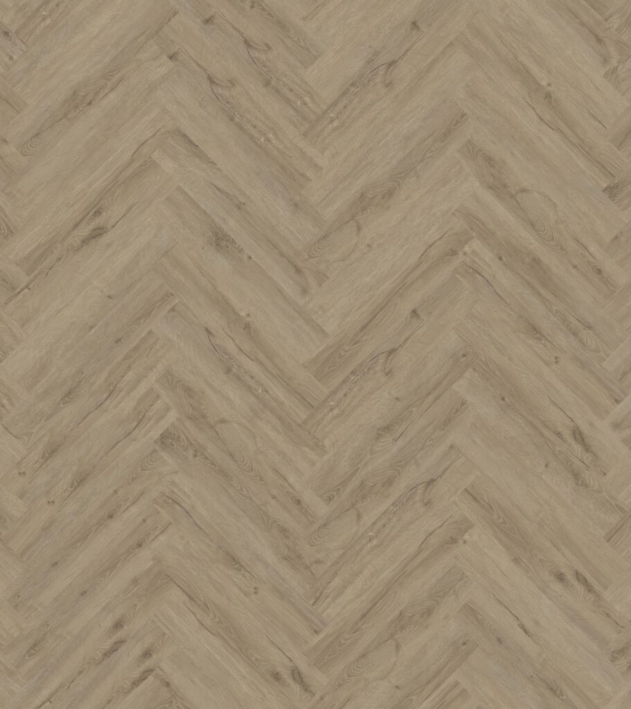 Lichte PVC visgraat vloer met natuurlijke houtstructuur