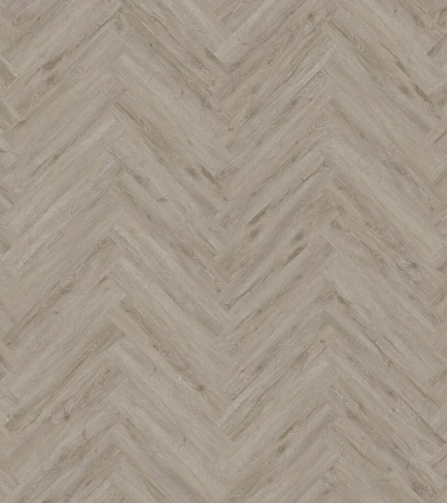PVC visgraat vloer met lichte beige houtlook