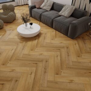 Natural Oak Visgraat Click PVC vloer in interieur