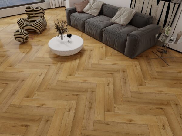 Natural Oak Visgraat Click PVC vloer in interieur