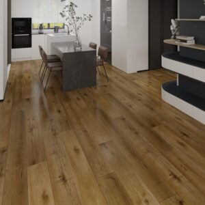 Amber Oak Plank Click PVC vloer in interieur