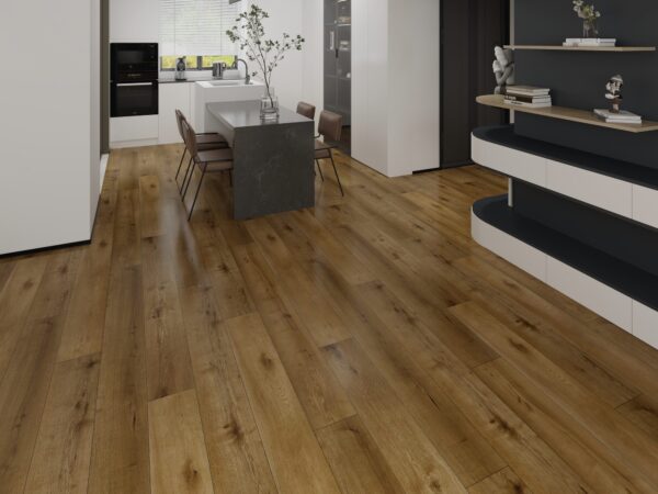 Amber Oak Plank Click PVC vloer in interieur