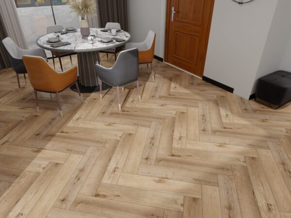 Kaschmir Oak Visgraat Click PVC vloer in interieur