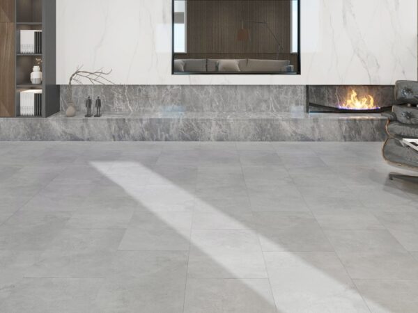 Concrete Light Tegel Click PVC vloer in interieur