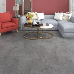 Concrete Grey Tegel Click PVC vloer in interieur