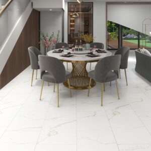 Carrara Marmor Tegel Click PVC vloer in interieur