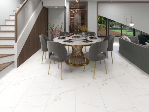 Carrara Marmor Tegel Click PVC vloer in interieur