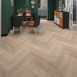 Dominicano Oak Visgraat Click PVC vloer in interieur