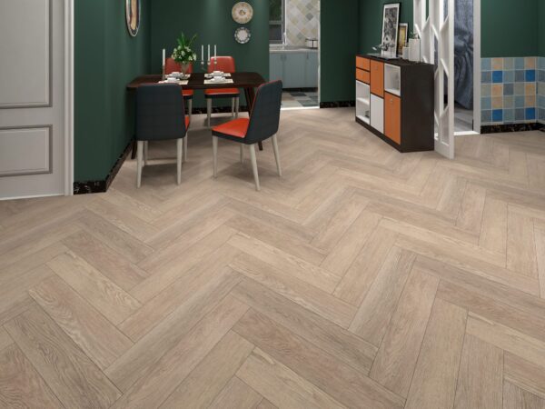 Dominicano Oak Visgraat Click PVC vloer in interieur