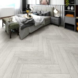 Scraped Oak Visgraat Click PVC vloer in interieur