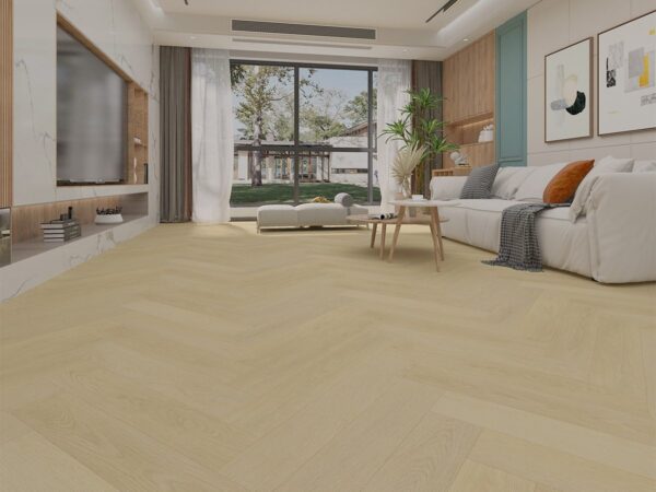 Warm Oak Visgraat Click PVC vloer in interieur