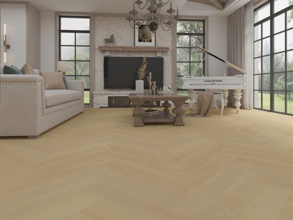 Sunny Oak Visgraat Click PVC vloer in interieur